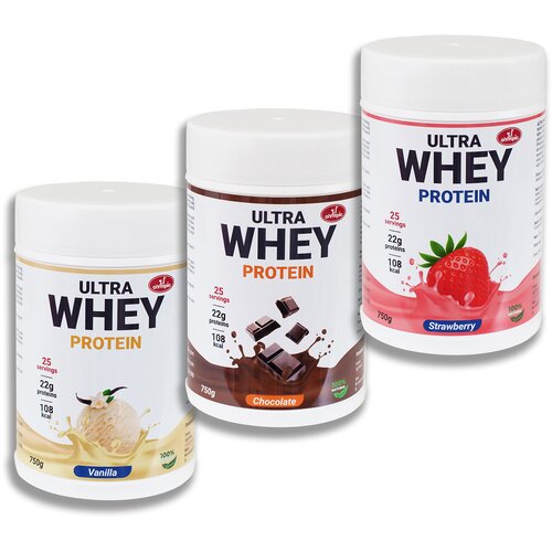 Olympic Ultra Whey protein, Vanila, Čokolada, Jagoda, 3 komada, 750g Cene