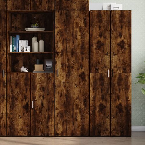 vidaXL Visoka omara dimljeni hrast 50x42,5x185 cm inženirski les Cene