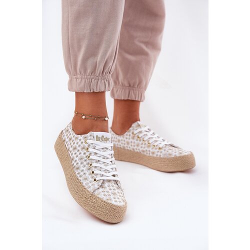 Lee Cooper Patterned Women's Sneakers On Platform With Braiding Cene
