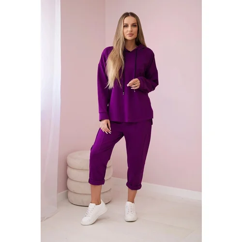 Kesi Set Punto Milano winter hoodie + trousers dark purple