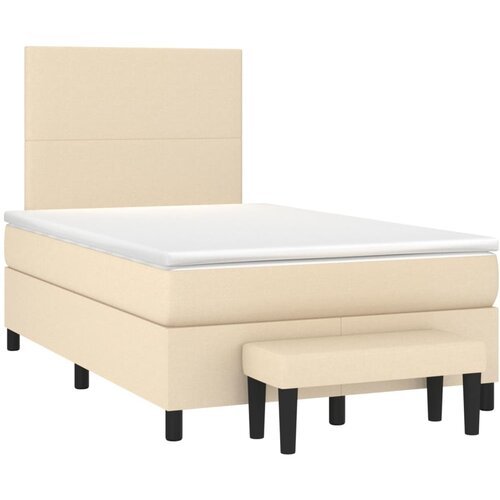  box spring s madracem krem 120 x 190 cm od tkanine Slike