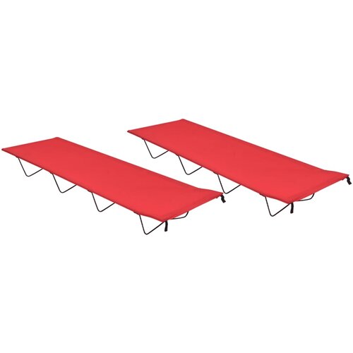 vidaXL Kamp postelja 2 kosa 180x60x19 cm oksford blago in jeklo rdeča Cene