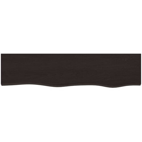  Zidna polica tamnosmeđa 80x20x2 cm od obrađene hrastovine Slike