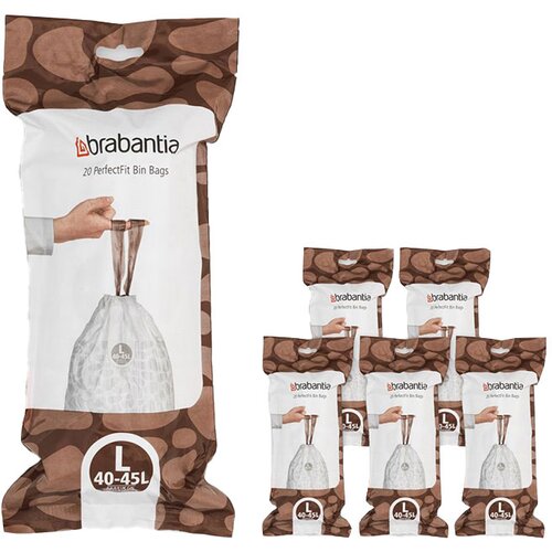 Brabantia Plastične vreče za smeti PerfectFit, 40-45 L, 20 x 6 kosov Slike
