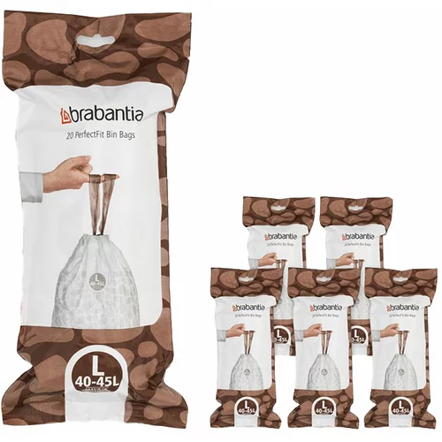 Brabantia Plastične vreče za smeti PerfectFit, 40-45 L, 20 x 6 kosov