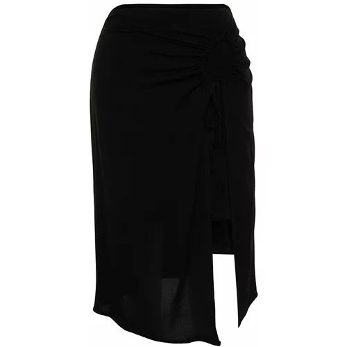 Trendyol Curve Black Woven Pareo With Shorts