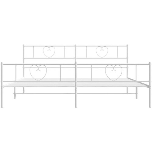 VidaXL Metalni okvir kreveta uzglavlje i podnožje bijeli 180x200 cm Slike