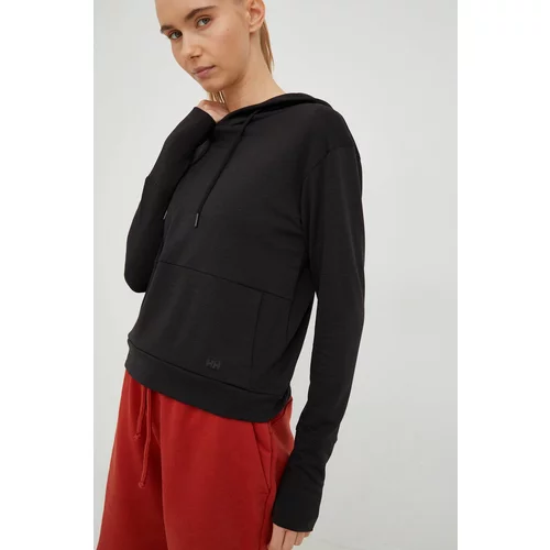 Helly Hansen Športni pulover Lifa Tech ženski, črna barva s kapuco