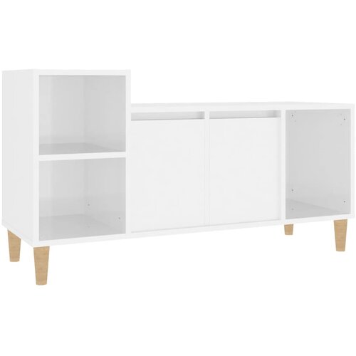 Maison Chic TV omarica - TV stojalo - Televizijska omarica visok sijaj bela 100x35x55 cm inženirski les, (21701029) Cene