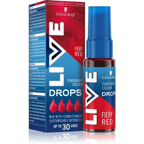 Schwarzkopf LIVE Drops izpiralna barvna senca odtenek Fiery Red 30 ml Cene