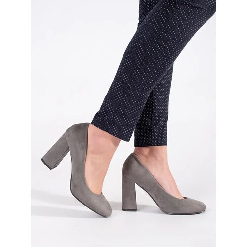 SEASTAR Suede gray pumps on a heel Slike