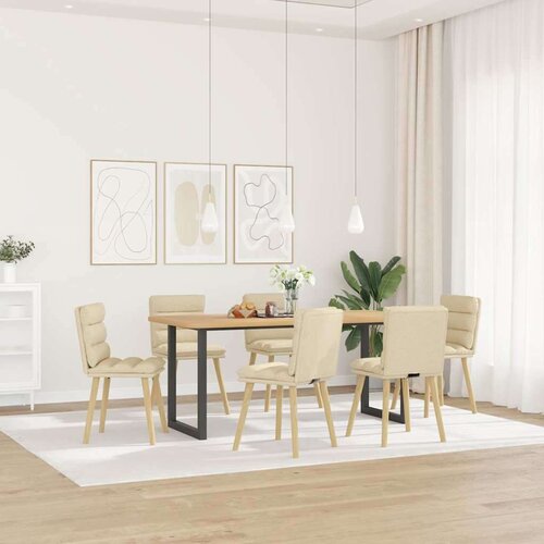  Jedilni stoli 6 kosov krem blago, (21822152) Slike