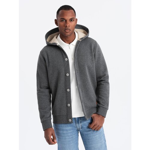 Ombre Unzipped cotton men's sweatshirt bomber - maroon Slike