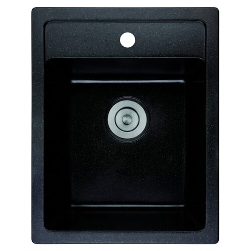 Inter Ceramic Sudopera usadna pravougaona 50x40x20 sifon centar 11cm granit crna+s1 Slike