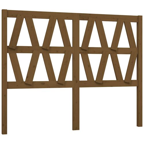  Uzglavlje za krevet boja meda 126 x 4 x 100 cm masivna borovina Slike