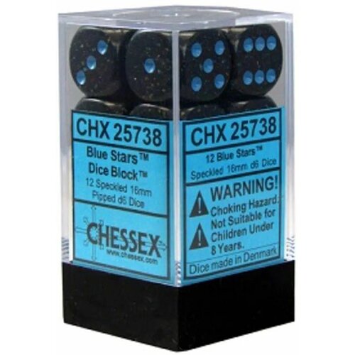 Chessex kockice - speckled - blue stars - dice block 16mm (12) Slike