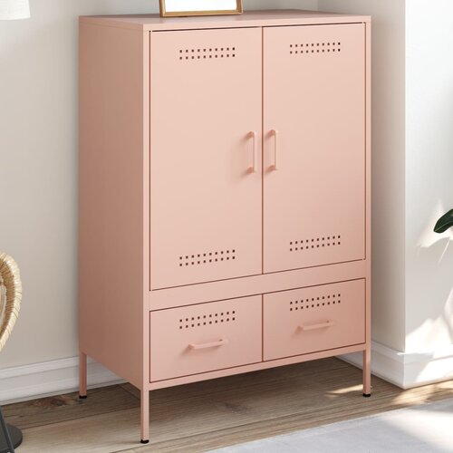  The Living Store Visoka omara roza 68x39x101,5 cm hladno valjano jeklo - Visoka Omara, (21496201) Slike