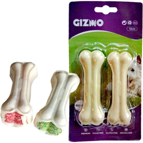 Gizmo punjena kost poslastica za psa chewing bone with vitamins 10cm 2/1 Cene