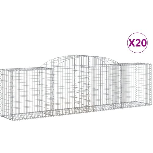  Lučne gabionske ko&amp;scaron;are 20 kom 300x50x80/100cm pocinčano željezo Slike