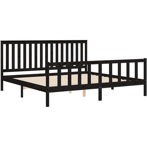  Okvir za krevet od masivnog drva crni 200 x 200 cm Slike