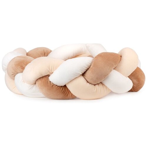 Amek ogradica za krevetić pletenica 210 cm - Brown Beige Slike