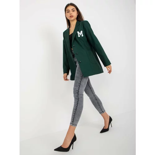 Fashion Hunters Women's dark green jacket with pockets