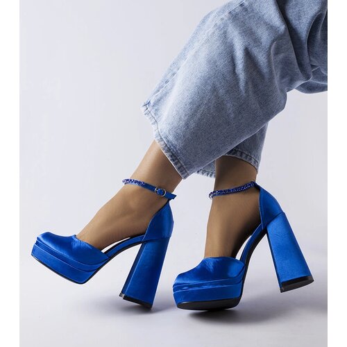 Gemre Blue high block heels Elida Slike