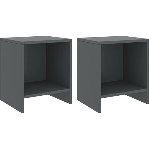 VidaXL Nočne omarice 2 kosa temno sive 35x30x40 cm trdna borovina, (20732910) Slike