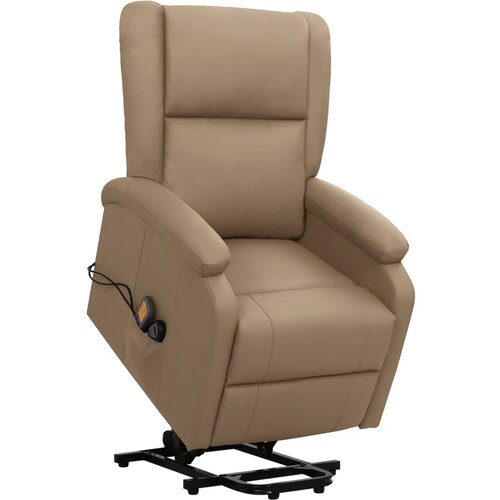 VidaXL Naslonjač na podizanje od umjetne kože boja cappuccina Slike