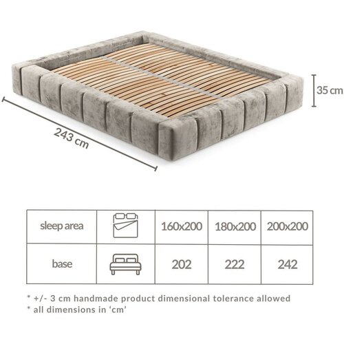 Maison de R&amp;ecirc;ve Rjava oblazinjena zakonska postelja s prostorom za shranjevanje z letvenim dnom 180x200 cm Aruba L &amp;ndash; Slike