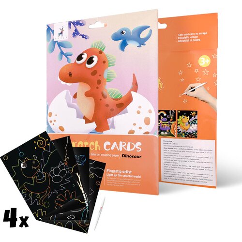  Čarobne slike za praskanje za otroke - Small dinosaur - 4 kosi (Slika za) Cene