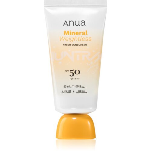 Anua K-Pop Demon Hunters Mineral Weightless Finish Sunscreen lahka za&amp;scaron;čitna krema za obraz SPF 50 50 ml Slike