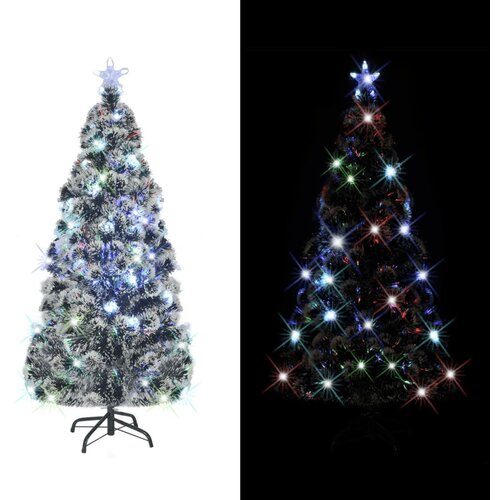 VidaXL Umjetno božićno drvce sa stalkom LED 150 cm optička vlakna Slike