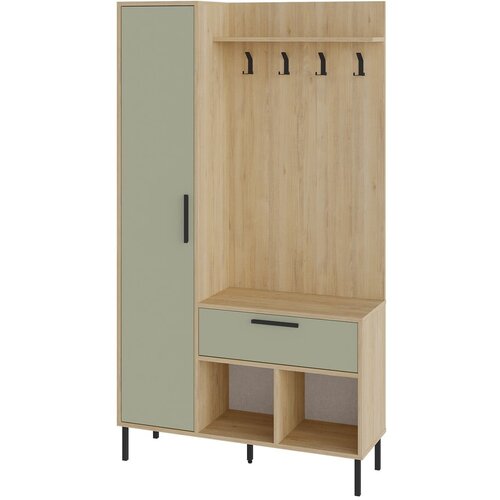 Marckeric Zeleni/u prirodnoj boji set za hodnik u dekoru hrasta 108x195x35 cm Heidy – Cijene
