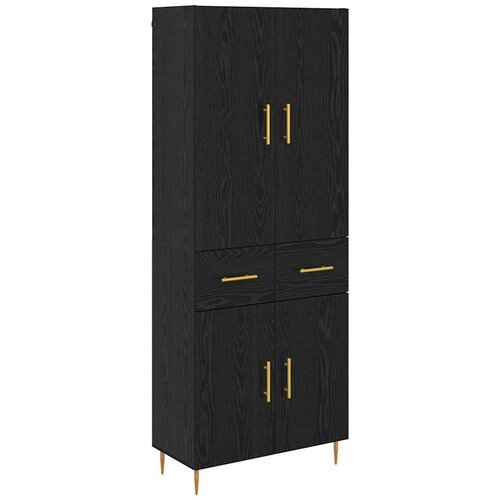  Highboard Crni hrast 69,5 x 34 x 180 cm Konstruirano drvo Slike