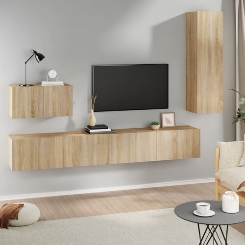 vidaXL 4-dijelni set TV ormarića boja hrasta sonome konstruirano drvo Cijene