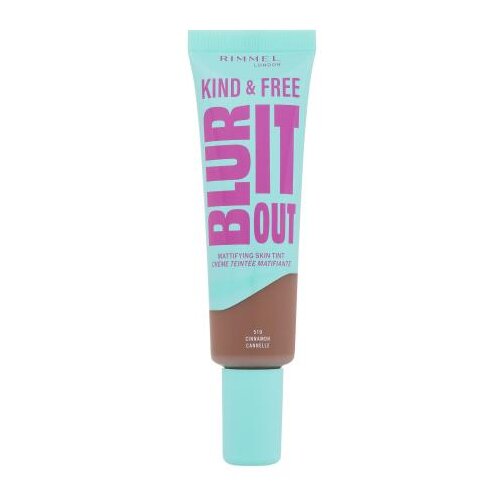 Rimmel London Kind &amp;amp; Free Blur It Out Mattifying Skin Tint lahkoten mat puder za me&amp;scaron;ano in mastno kožo obraza 30 ml odtenek 510 Cinnamon Slike