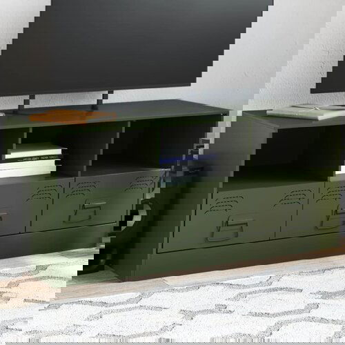 VidaXL TV ormarić maslinasti 99 x 39 x 44 cm čelični Slike