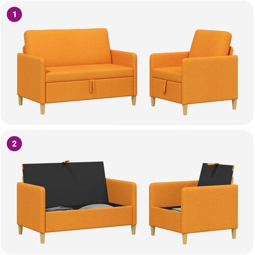  Set sofe s pohranom 2 pcs Tamno žuta Poliester Slike