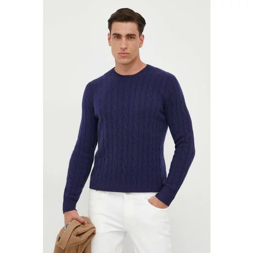 Polo Ralph Lauren Vuneni pulover za muškarce, boja: tamno plava