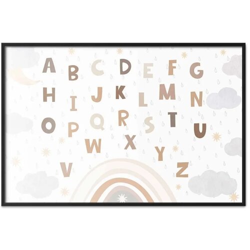  Plakat - Letters in Muted Colors 42x29.7 Crni okvir Slike