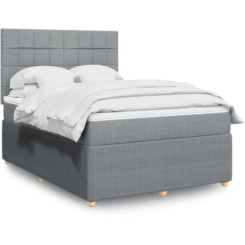 vidaXL Krevet box spring s madracem svjetlosivi 140x200 cm od tkanine Cijene