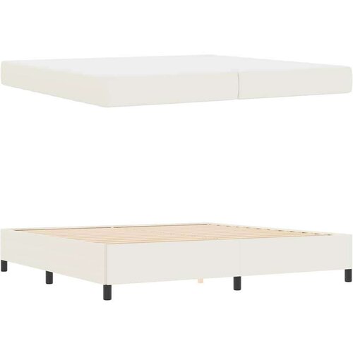  Okvir za krevet s madracem Krema 200 x 200 cm tkanina Slike