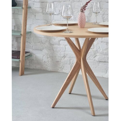 Ragaba Okrogla raztegljiva jedilna miza z mizno plo&amp;scaron;čo v jesenovem dekorju 45x90 cm Jubi &amp;ndash; Slike