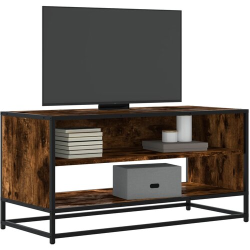 VidaXL TV ormarić boja hrasta 91x40x46 cm konstruirano drvo i metal Slike