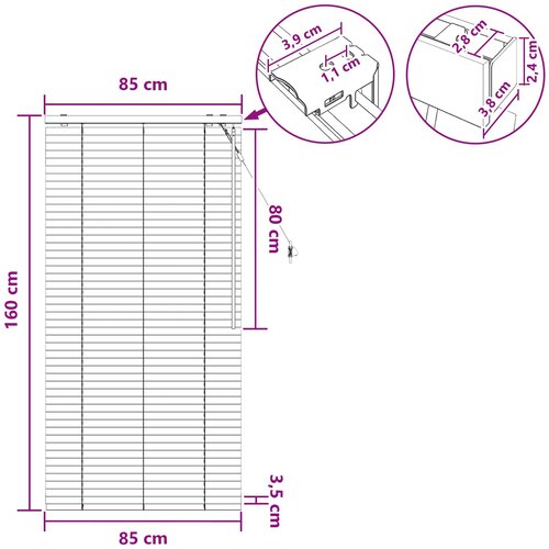  Venecijanska roleta Crna 85 x 160 cm 35 mm Slike