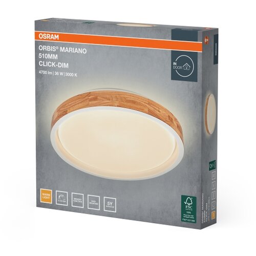 Osram LED Prigu&amp;scaron;iva stropna svetiljka MARIANO LED/36W/230V prečnik 51 cm hrast/bela Slike