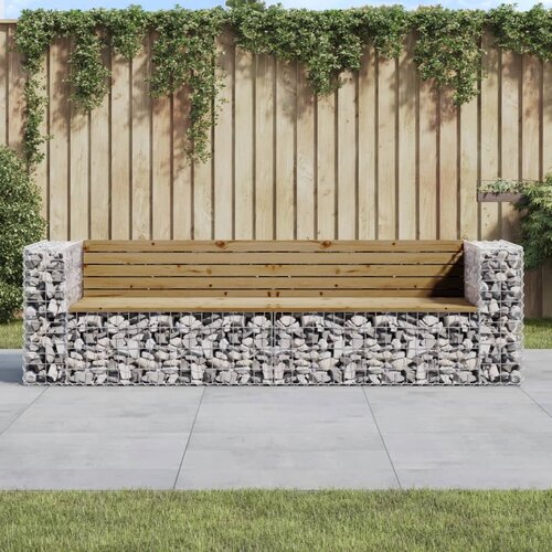 vidaXL Vrtna gabionska klop 244x71x65,5 cm impregnirana borovina Cene