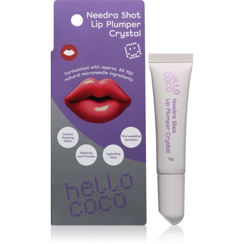 Hello Coco Needra Shot Lip Plumper sijaj za ustnice z učinkom povečanja odtenek Crystal 8 g Slike