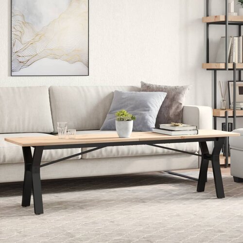 Furnova Klubska mizica Y okvir 160x40x45 cm trdna borovina lito železo, (21915123) Slike